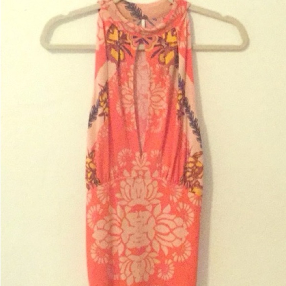 Free People - Foral Sleeveless Top in Red and Orange